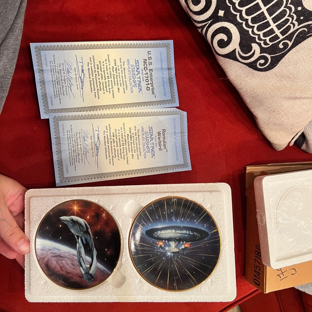 Star Trek Starships Mini Plate Set – Hamilton Collection 1997 (U.S.S. Enterprise